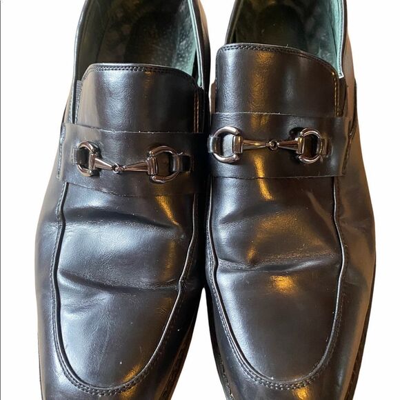 Todd Welsh Men\'s Horse bit Loafers Shoes, Black, Leather, Pre-Owned Size 13 D main image 6